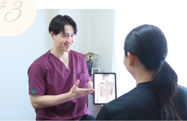 レアリス整体院のカウンセリング風景