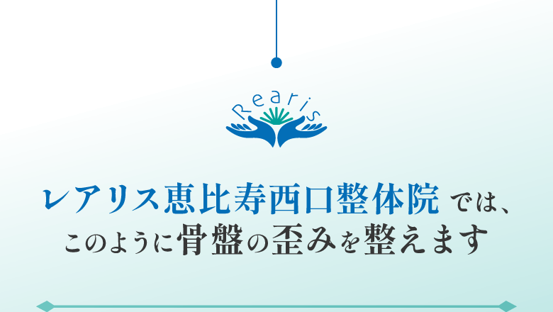 レアリス恵比寿西口整体院では、このように骨盤の歪みを整えます