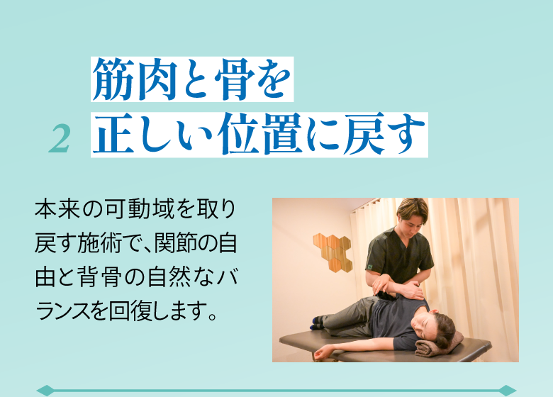 2筋肉と骨を正しい位置に戻す